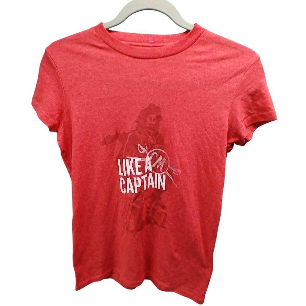 Captain Morgan Graphic T-Shirt Small Red Like A Captain Pirate Promo Tee